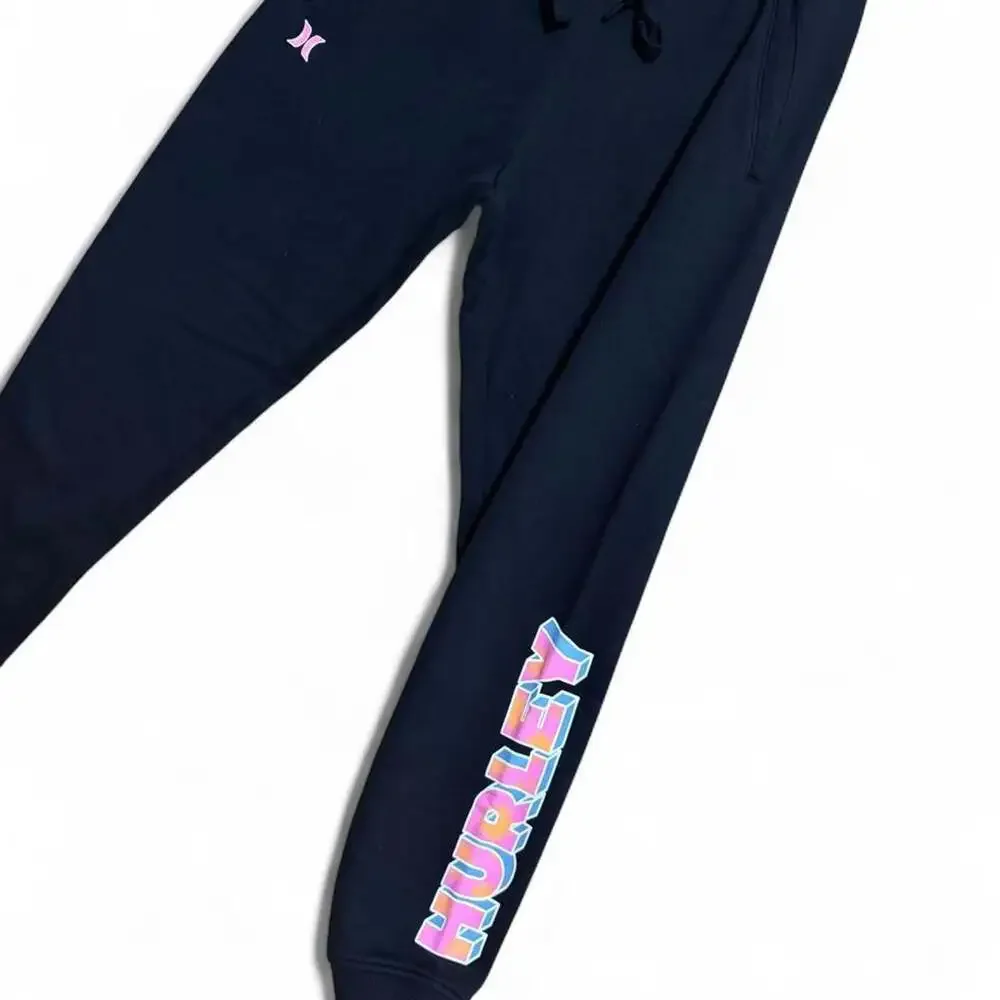 Hurley Graphic Logo Jogger Sweatpants Black Size Small